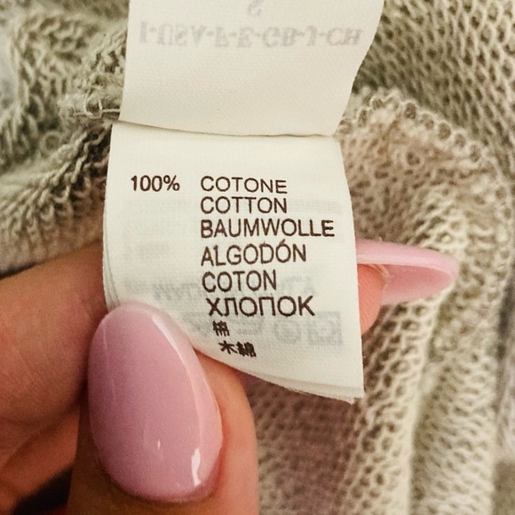 Brunello Cucinelli gray hooded cotton and silk zip front short sleeve hoodie.XS - Picture 5 of 6